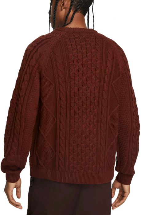 Sportswear Cable Knit Sweater Oxen Brown