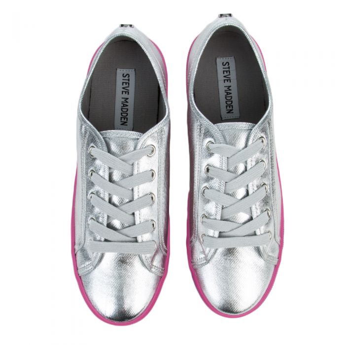Steve Madden Rainbow 751 Silver Platform Sneaker Silver