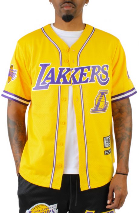 Lakers Baseball Jersey  Yellow
