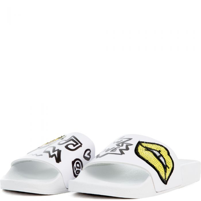 The Lips Slides in Yellow WHITE/YELLOW