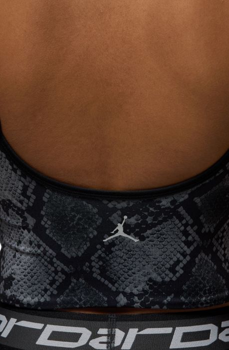 Sport Printed Cropped Tank Black