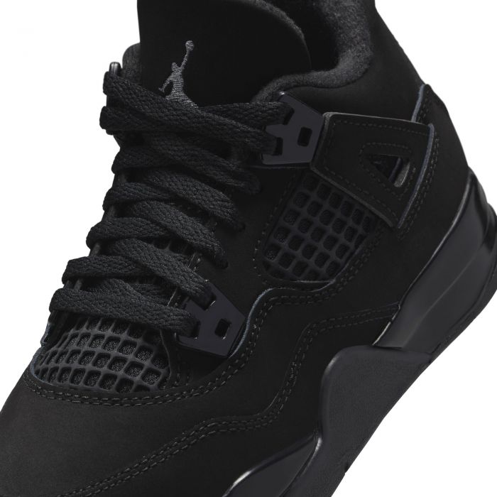 Pre-School Jordan 4 Retro Black Cat  Black