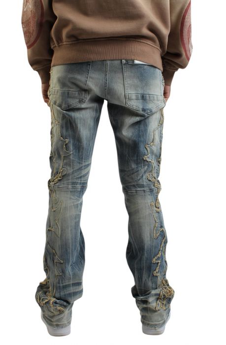 Tribal Flare Stacked Jeans Chester Blue