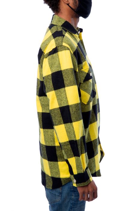 Heavyweight Plaid Flannel Shirt Yellow