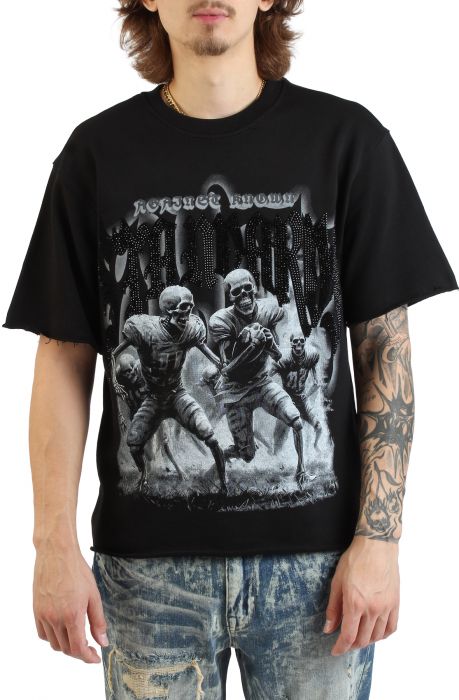 BLITZ French Terry Crop T-Shirt  Black