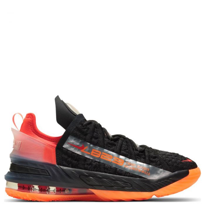 (GS) LeBron 18 Black/Bright Crimson-Total Orange-Volt