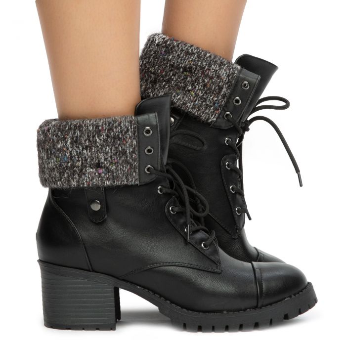 Chief-12 Cuff Down Booties Black