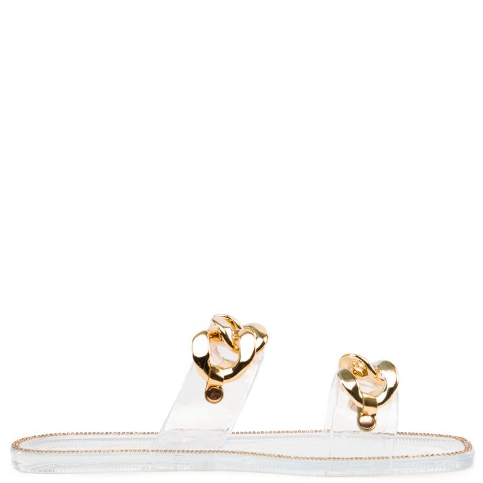 Lime Light Rhinestone Jelly Sandals Clear