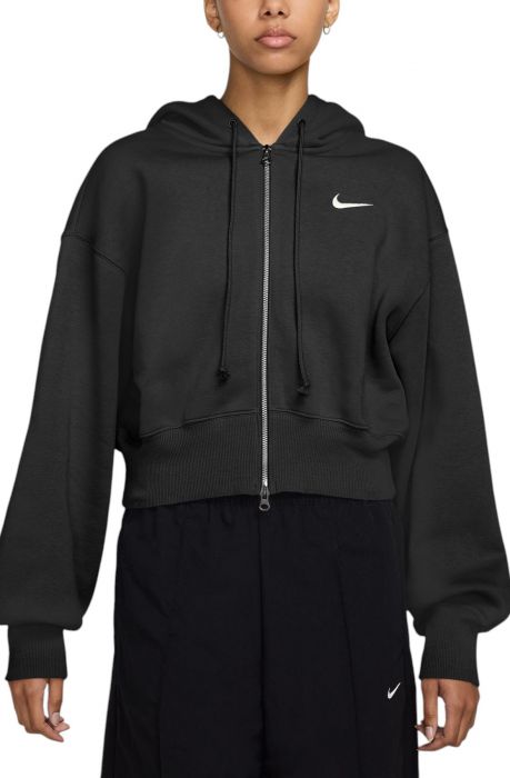 Sportswear Phoenix Fleece Loose Cropped Full-Zip Hoodie Black