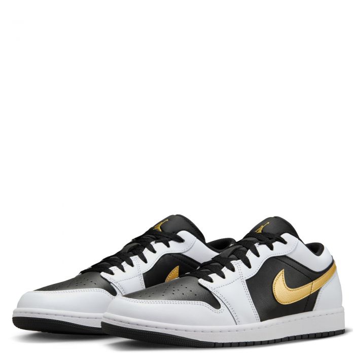 Air Jordan 1 Low White/Metallic Gold-Black