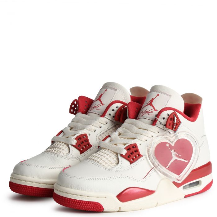 Air Jordan 4 Retro Valentine's Day  Pale Ivory/Sierra Red-Tough Red