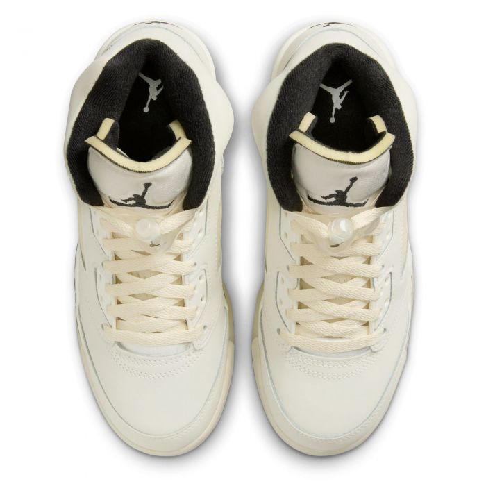 Grade School Air Jordan 5 Retro Sail/Black-Lt Orewood Brn-Coconut Milk