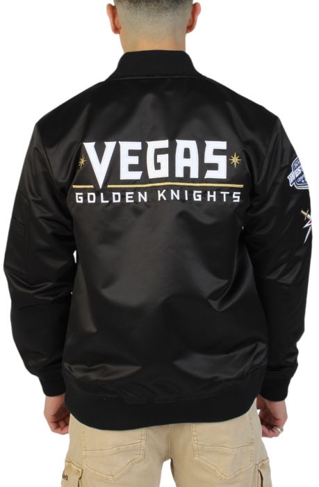 Lightweight Satin Bomber Vegas Golden Knights Black