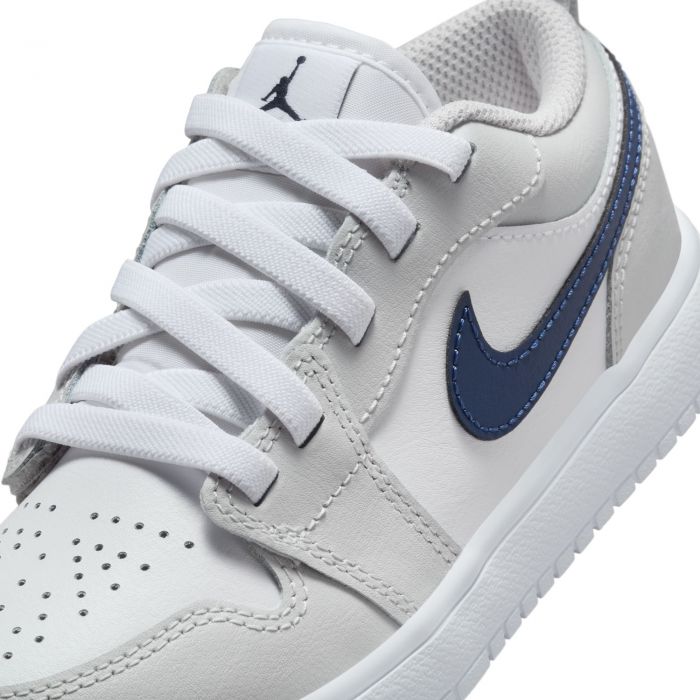 Pre-School Jordan 1 Low Alt White/Midnight Navy-Neutral Grey