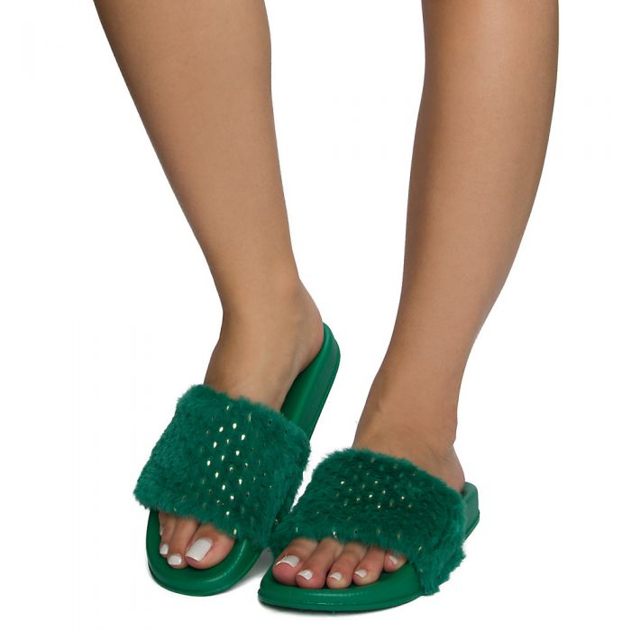 Women's Cozy-82s Slides Green