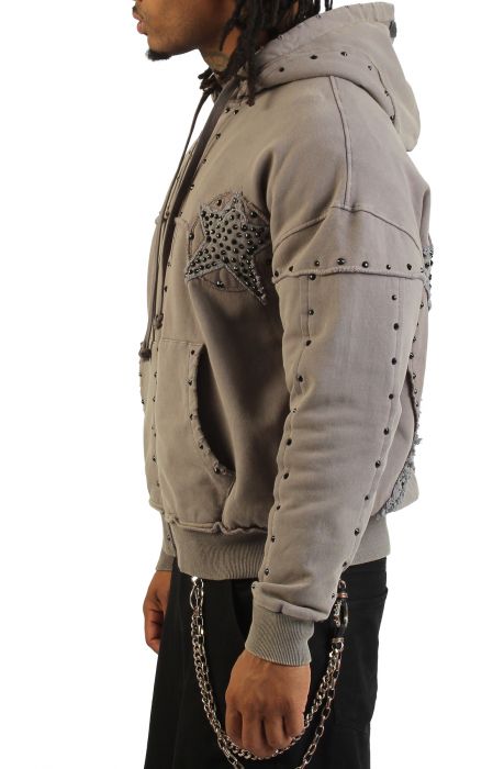 Crystal Star Zip-Up Hoodie Gray