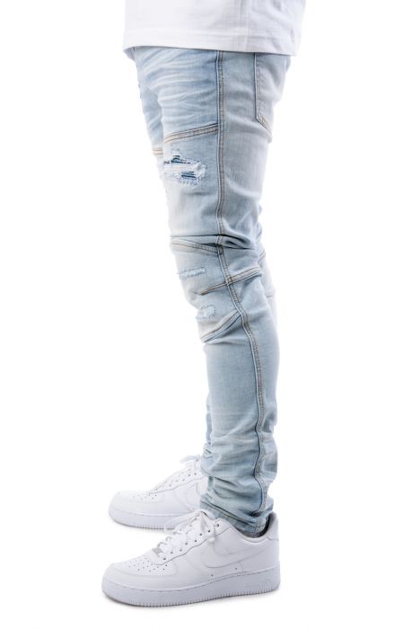 Greyson V3 Moto Knee Jeans Ice Blue
