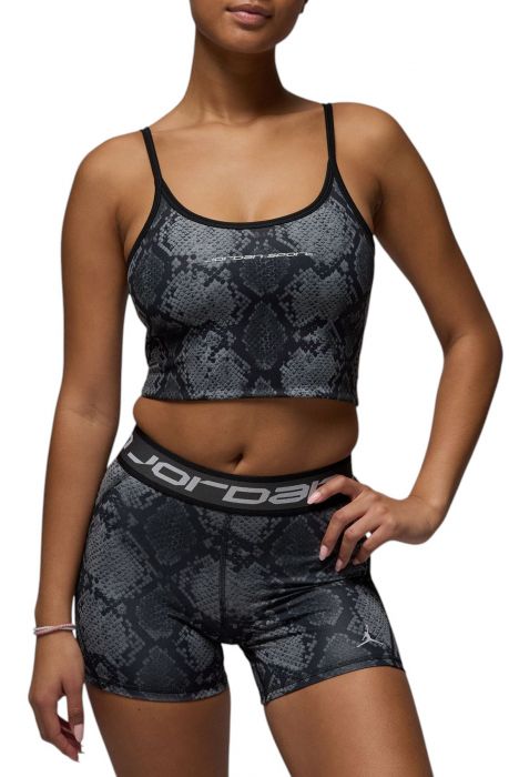 Sport Printed Cropped Tank Black