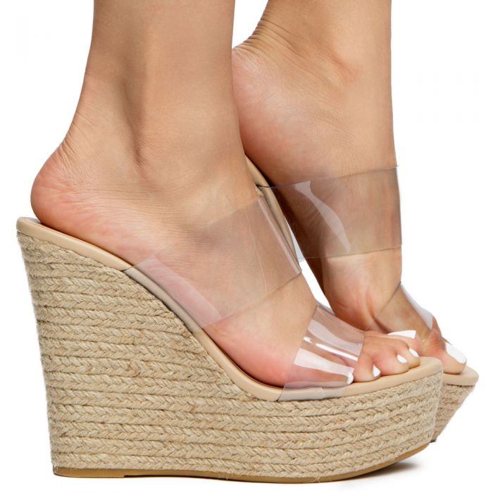 CHOICE-70 WEDGE SANDALS CLEAR