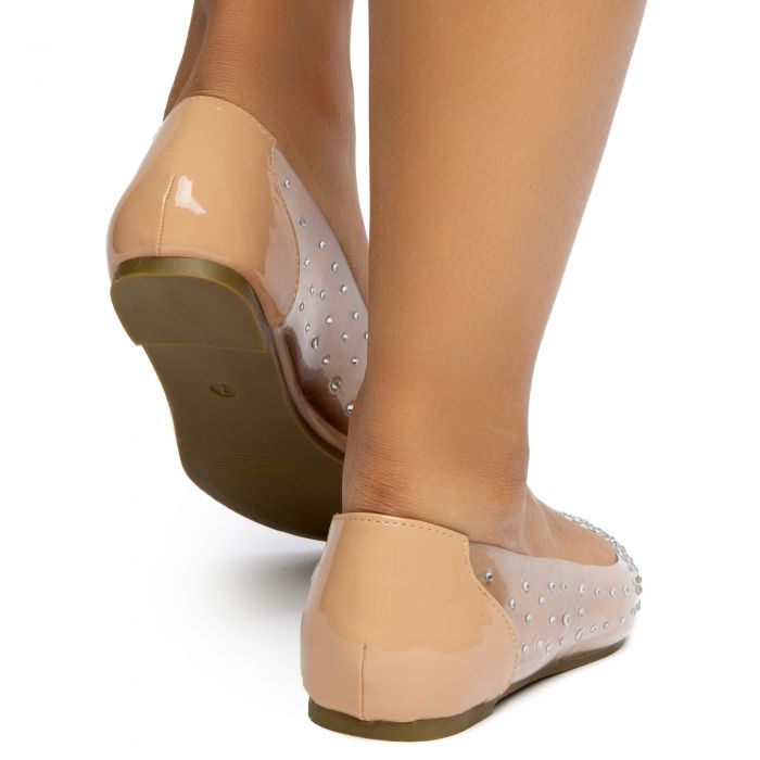 nude pointy flats