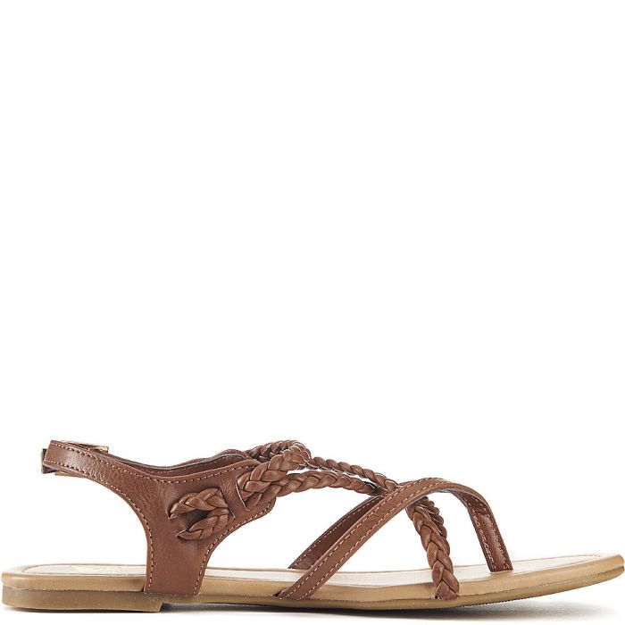 tan strappy flats