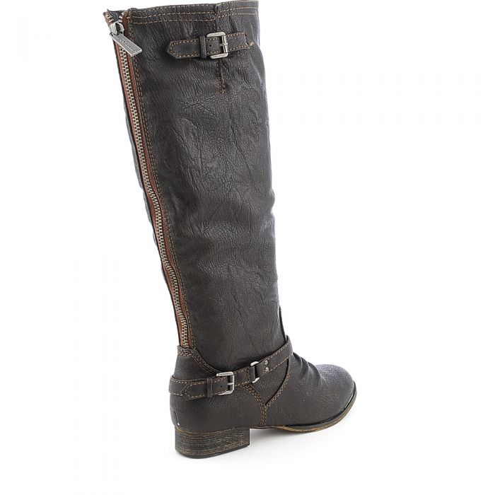 Knee-High Boot Outlaw-81 Dark Brown/Tan Zipper
