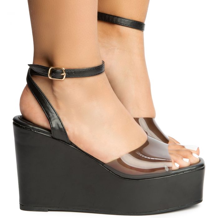 Serina-1 Wedge Heel Sandal Tine Black