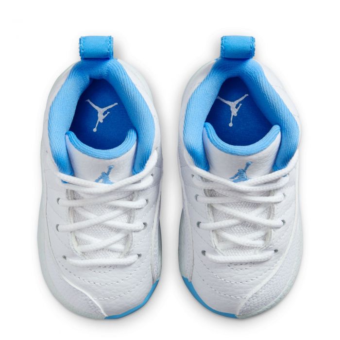 Toddler Jordan 12 Retro White/University Blue-Metallic Silver