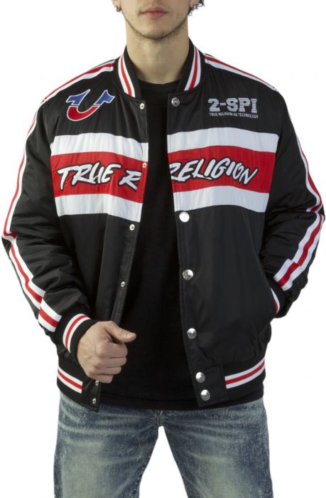 Racing Bomber Jacket  Black
