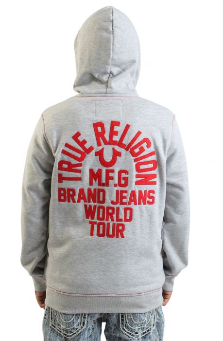 Big T Slub Zip-Up Hoodie Heather Grey