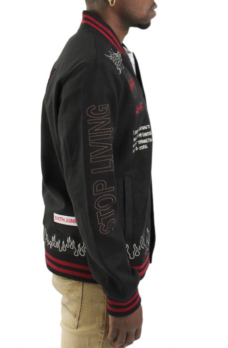 Crew Love Varsity Jacket Black