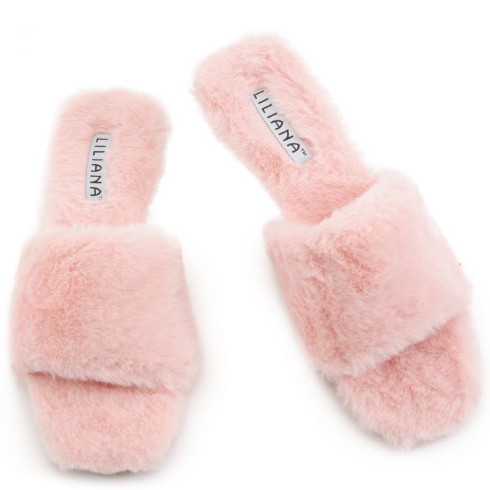 LILIANA Stepout-2 Furry Sandals STEPOUT-2-PNK - Shiekh