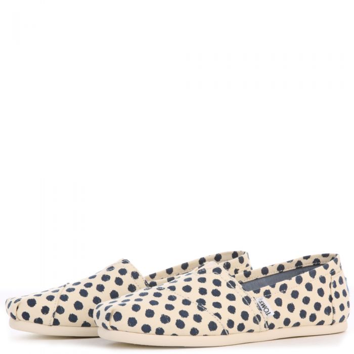 Toms Classic Polka Dots Natural Flats NATURAL/NAVY