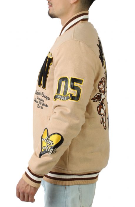 Cherub Rock Varsity Jacket Beige
