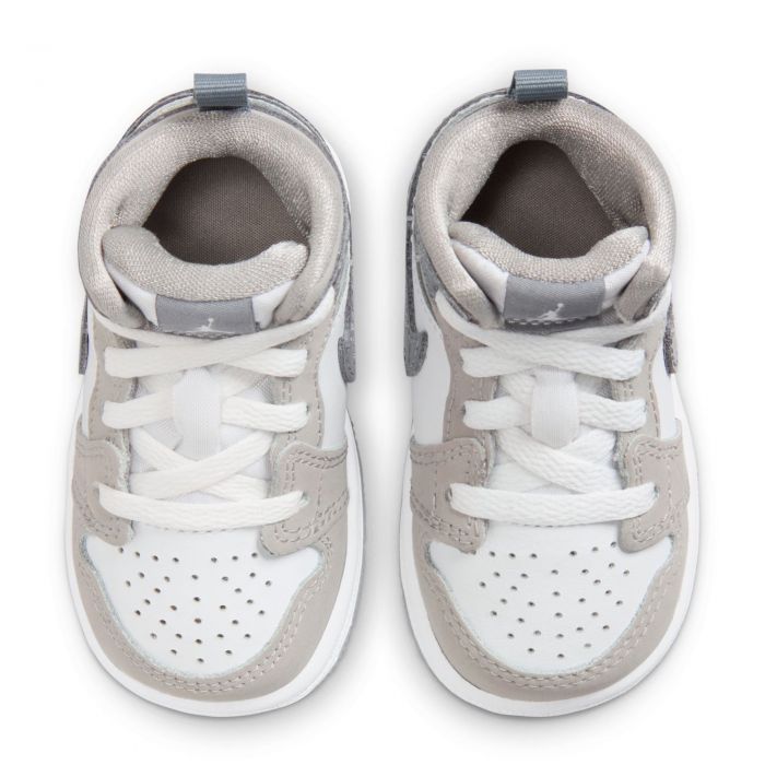 Toddler Jordan 1 Mid SE WHITE/COOL GREY-MEDIUM GREY