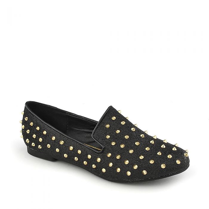 Women's Mindy-AS Casual Flat Shoe Black Glitter/Gold