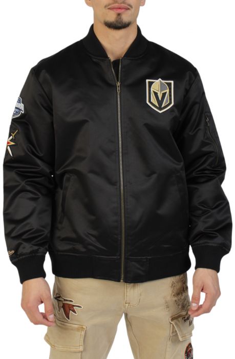 Lightweight Satin Bomber Vegas Golden Knights Black
