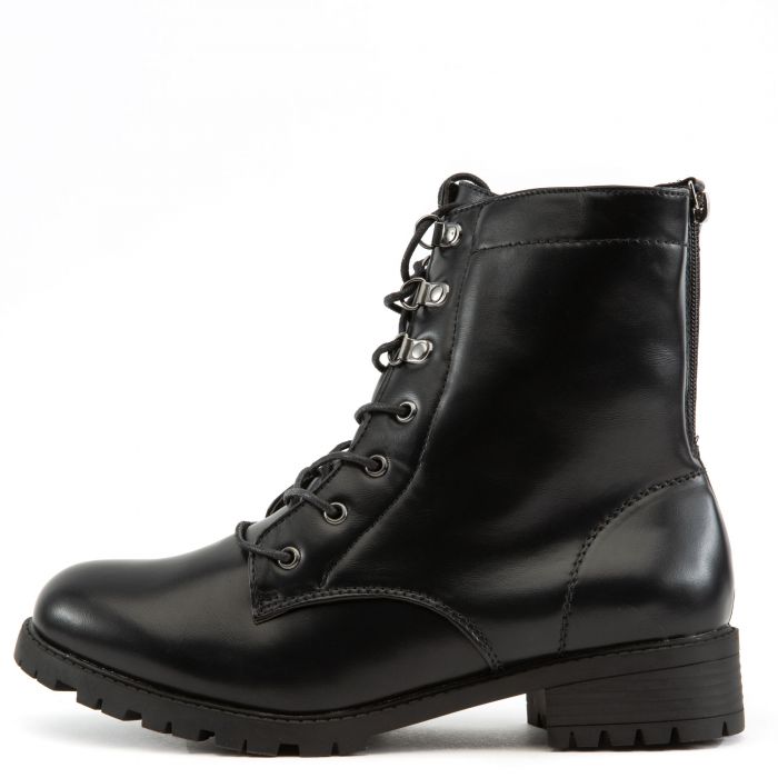 LILIANA Madrid-01 Combat Boots MADRID-01-BLKPU - Shiekh