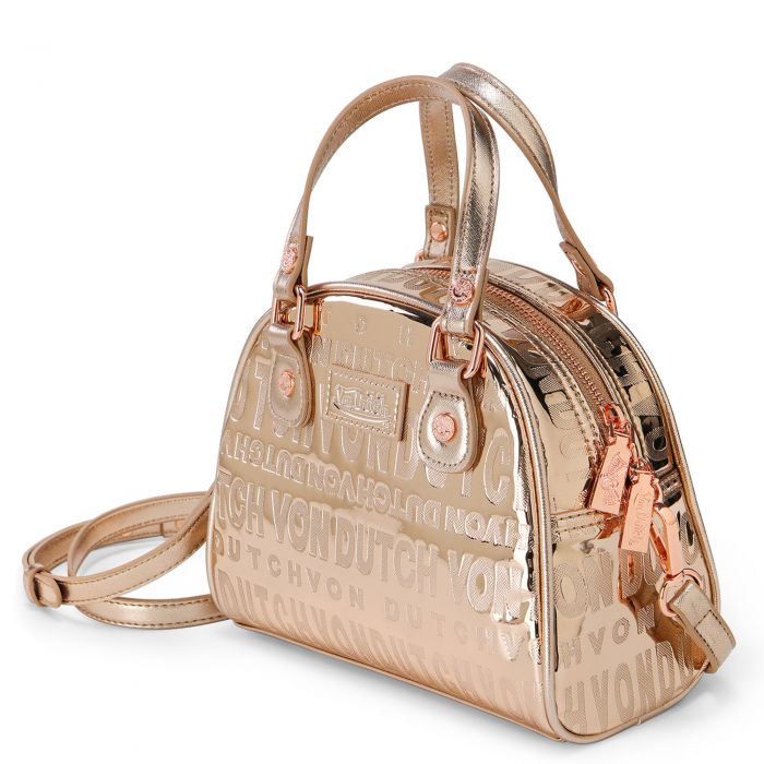 Von Dutch Reflective Bowling Bag Rose Gold