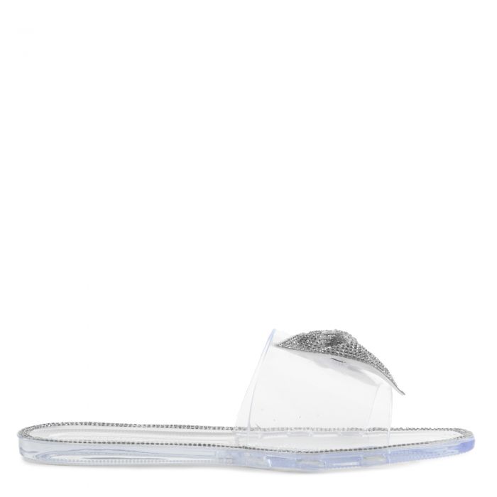 Jacelyn-05 Bow Flat Sandals Clear