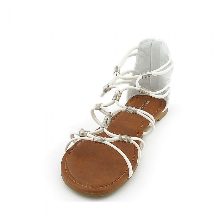 Fifi-01 Flat Sandal White