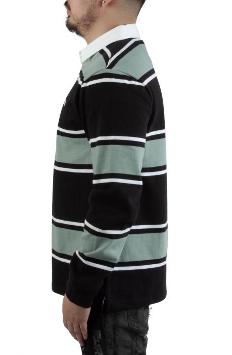 Palmer Striped Rugby Black/Green