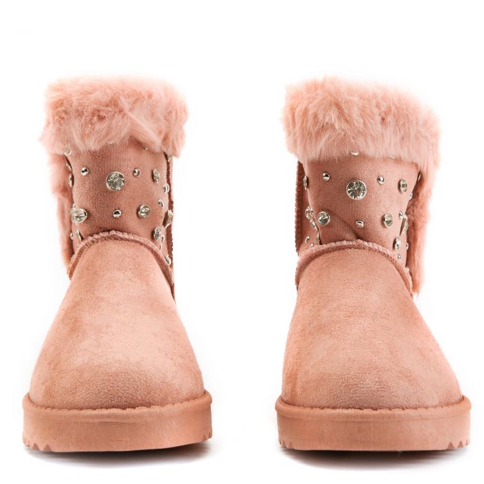 Annie-12 Ankle Booties Pink