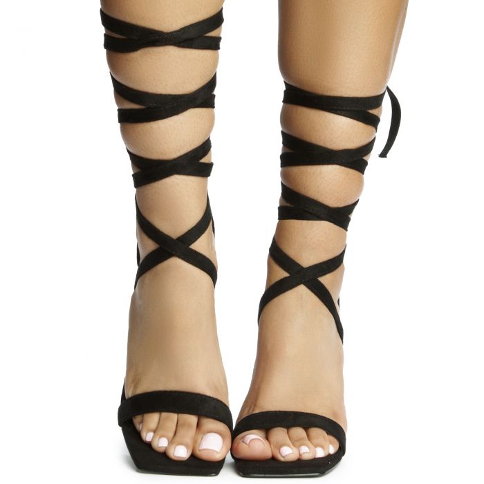 Novax-11 Lace Up High Heel Black