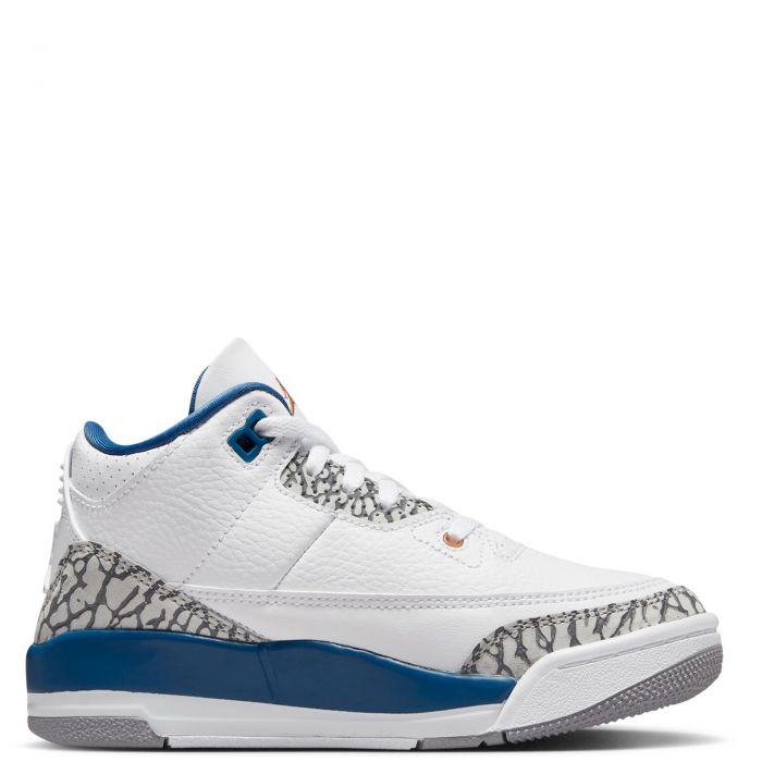 Pre-School Jordan 3 Retro  White/Mtlc Copper-True Blue-Cement Grey