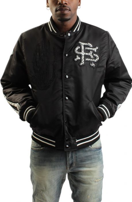 Stadium Satin Jacket Black