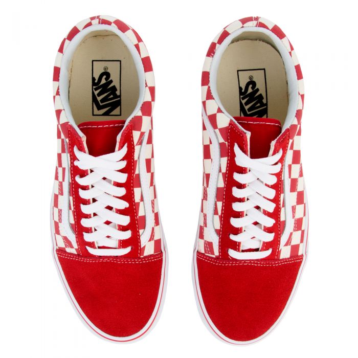 OLD SKOOL CHECKERBOARD RACING RED/WHITE