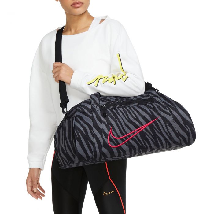 Gym Club Printed Training Duffel Bag Black/Fireberry