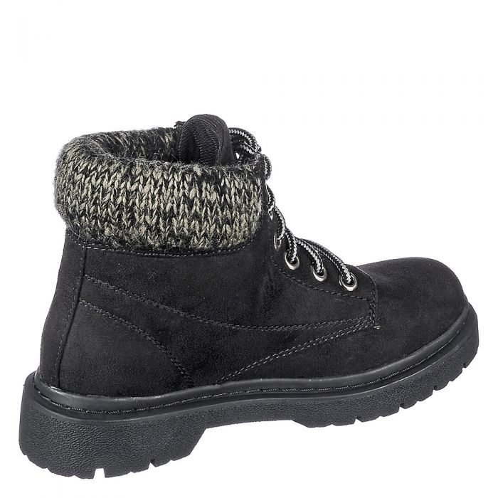 Women's Low Heel Ankle Boot Mills-S BLACK/GREY
