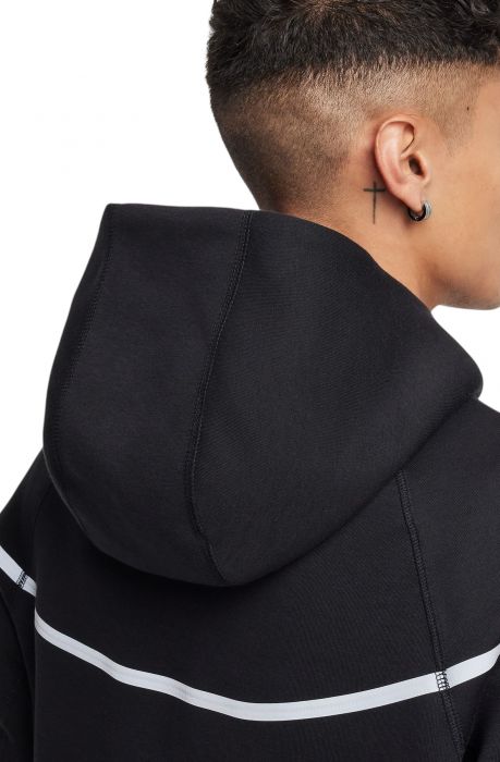 Tech Windrunner Reflective Details Fleece Full-Zip Jacket Black/Bemis Silver